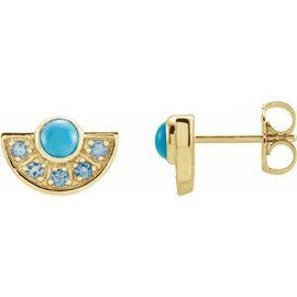 Ethiopian Opal & Pink Sapphire Fan Earrings