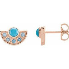 Load image into Gallery viewer, Ethiopian Opal &amp; Pink Sapphire Fan Earrings
