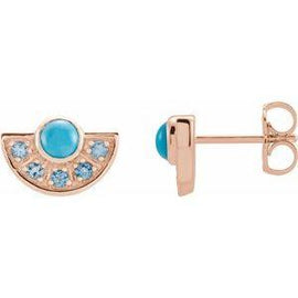 Ethiopian Opal & Pink Sapphire Fan Earrings