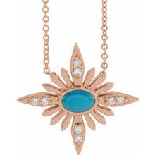Load image into Gallery viewer, Turquoise &amp; .08 CTW Diamond Celestial 16-18&quot; Necklace
