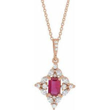 Load image into Gallery viewer, Ruby &amp; 3/8 CTW Diamond 16-18&quot; Necklace
