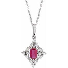 Load image into Gallery viewer, Ruby &amp; 3/8 CTW Diamond 16-18&quot; Necklace
