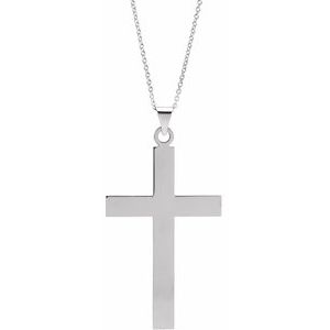 Sterling Silver 39 x 25 mm Cross 18