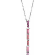 Load image into Gallery viewer, Blue Multi-Gemstone Bar 16-18&quot; Necklace
