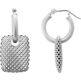 24.8x11.6 mm Pierced Rectangular Hoop Earrings