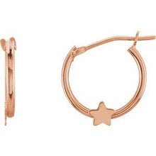 Load image into Gallery viewer, Hinged Hoop Earrings with Star
