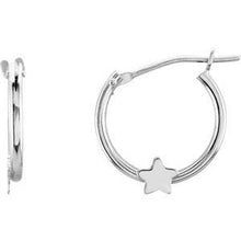 Load image into Gallery viewer, Hinged Hoop Earrings with Star
