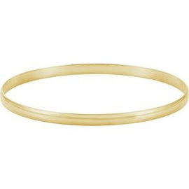 14K Yellow 6 mm Half Round Bangle 7 3/4