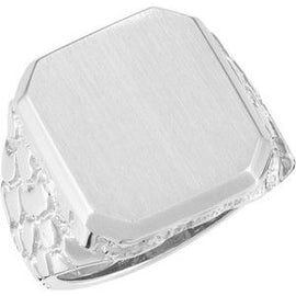 18x16 mm Octagon Nugget Signet Ring