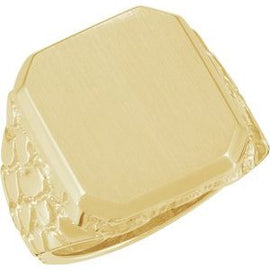 18x16 mm Octagon Nugget Signet Ring