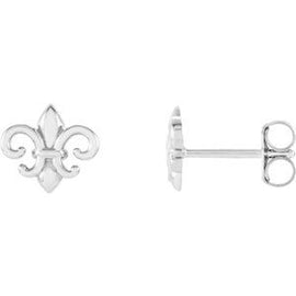8.25x7.4 mm Fleur-de-Lis Earrings
