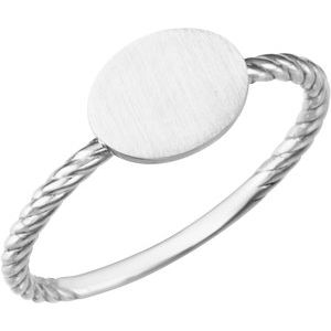 Oval Engravable Rope Ring