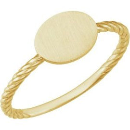 Oval Engravable Rope Ring