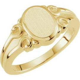 9.7x8 mm Oval Signet Ring