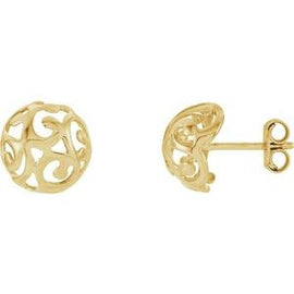 11 mm Scroll Dome Earrings