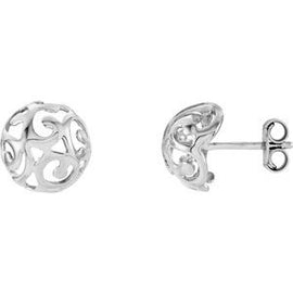 11 mm Scroll Dome Earrings