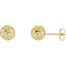 7.4 mm Pierced Ball Earrings