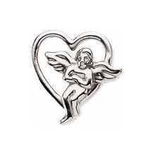 Load image into Gallery viewer, 9x9 mm Heart with Angel Lapel Pin
