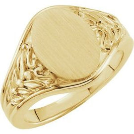 13x9 mm Oval Signet Ring