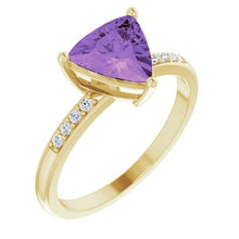 Load image into Gallery viewer, Amethyst &amp; .08 CTW Diamond Ring
