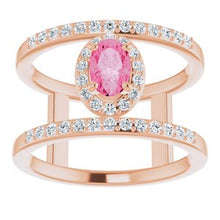 Load image into Gallery viewer, Morganite &amp; 1/3 CTW Diamond Ring
