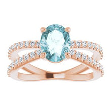 Load image into Gallery viewer, Sky Blue Topaz &amp; 1/3 CTW Diamond Ring
