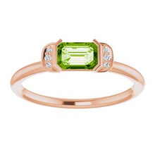 Load image into Gallery viewer, Peridot &amp; .02 CTW Diamond Stackable Ring
