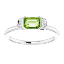 Load image into Gallery viewer, Peridot &amp; .02 CTW Diamond Stackable Ring
