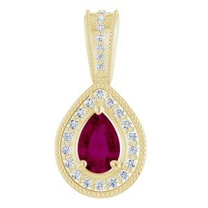 Rhodolite Garnet & 1/10 CTW Diamond Pendant