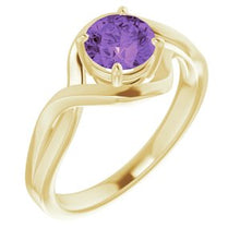 Load image into Gallery viewer, 14K Yellow Natural Amethyst Ring
