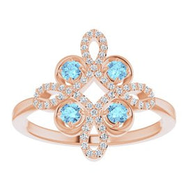 Ruby & 1/6 CTW Diamond Clover Ring