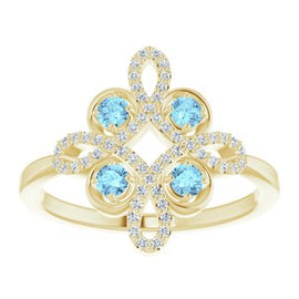 Ruby & 1/6 CTW Diamond Clover Ring