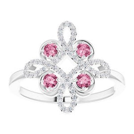 Ruby & 1/6 CTW Diamond Clover Ring