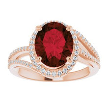 Load image into Gallery viewer, Mozambique Garnet &amp; 1/4 CTW Diamond Ring
