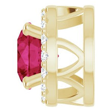 Load image into Gallery viewer, Chatham&amp;reg Created Ruby &amp; .07 CTW Diamond Slide Pendant
