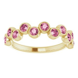 Pink Tourmaline Bezel-Set Ring