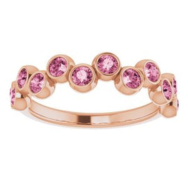 Pink Tourmaline Bezel-Set Ring