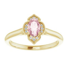 Load image into Gallery viewer, Morganite &amp; .03 CTW Diamond Ring
