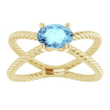 Load image into Gallery viewer, Aquamarine Rope Ring
