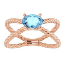 Load image into Gallery viewer, Aquamarine Rope Ring
