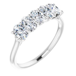 14K White 1 1/6 CTW Natural Diamond Anniversary Band