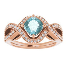 Load image into Gallery viewer, Sky Blue Topaz &amp; 1/3 CTW Diamond Ring
