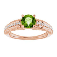 Load image into Gallery viewer, Pink Tourmaline &amp; 1/8 CTW Diamond Ring
