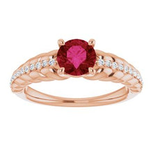 Load image into Gallery viewer, Pink Tourmaline &amp; 1/8 CTW Diamond Ring
