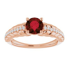 Load image into Gallery viewer, Pink Tourmaline &amp; 1/8 CTW Diamond Ring
