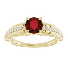 Load image into Gallery viewer, Pink Tourmaline &amp; 1/8 CTW Diamond Ring
