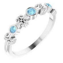 Load image into Gallery viewer, Aquamarine Bezel-Set Ring
