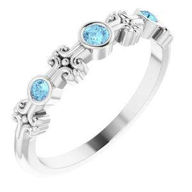 Aquamarine Bezel-Set Ring