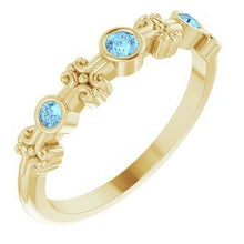 Load image into Gallery viewer, Aquamarine Bezel-Set Ring
