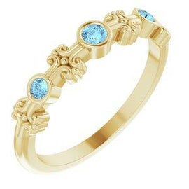 Aquamarine Bezel-Set Ring